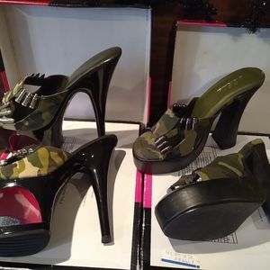 Camo sexy high heels Ellie size 7 two  pairs